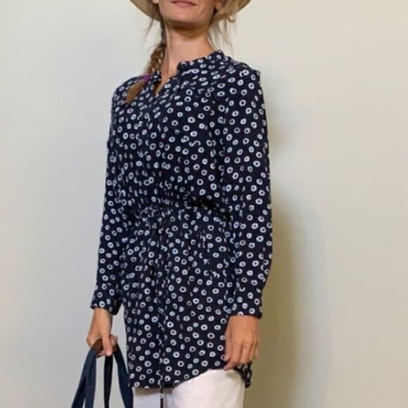 LOFT Navy Flowy Tunic/ Dress - Picture 1 of 14